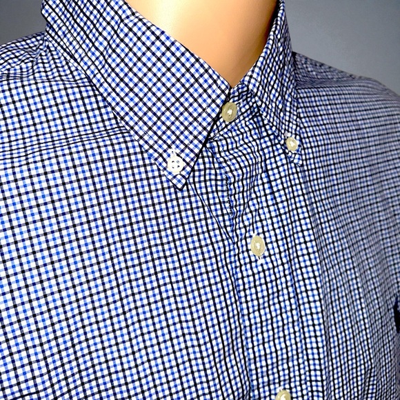 Polo by Ralph Lauren Men’s Blue & Black Plaid Button-Down Dress Shirt - Picture 5 of 16